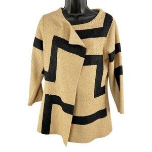 Berek Classic Abstract Modern Crinkle Jacket Gold Black Size Medium